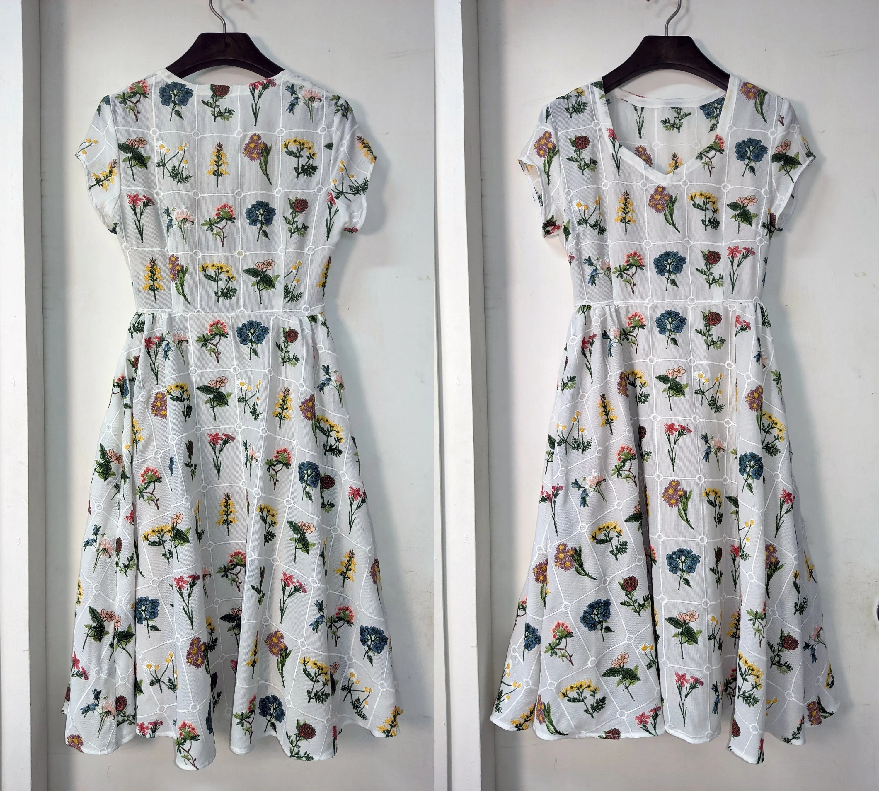💐 Floral Embroidery Swing Dress