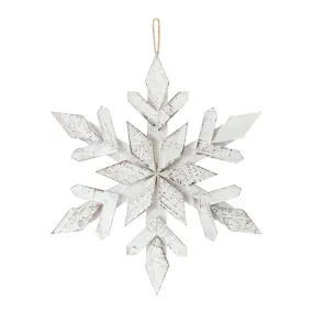17.5" Winter Snowflake Wood Ornament