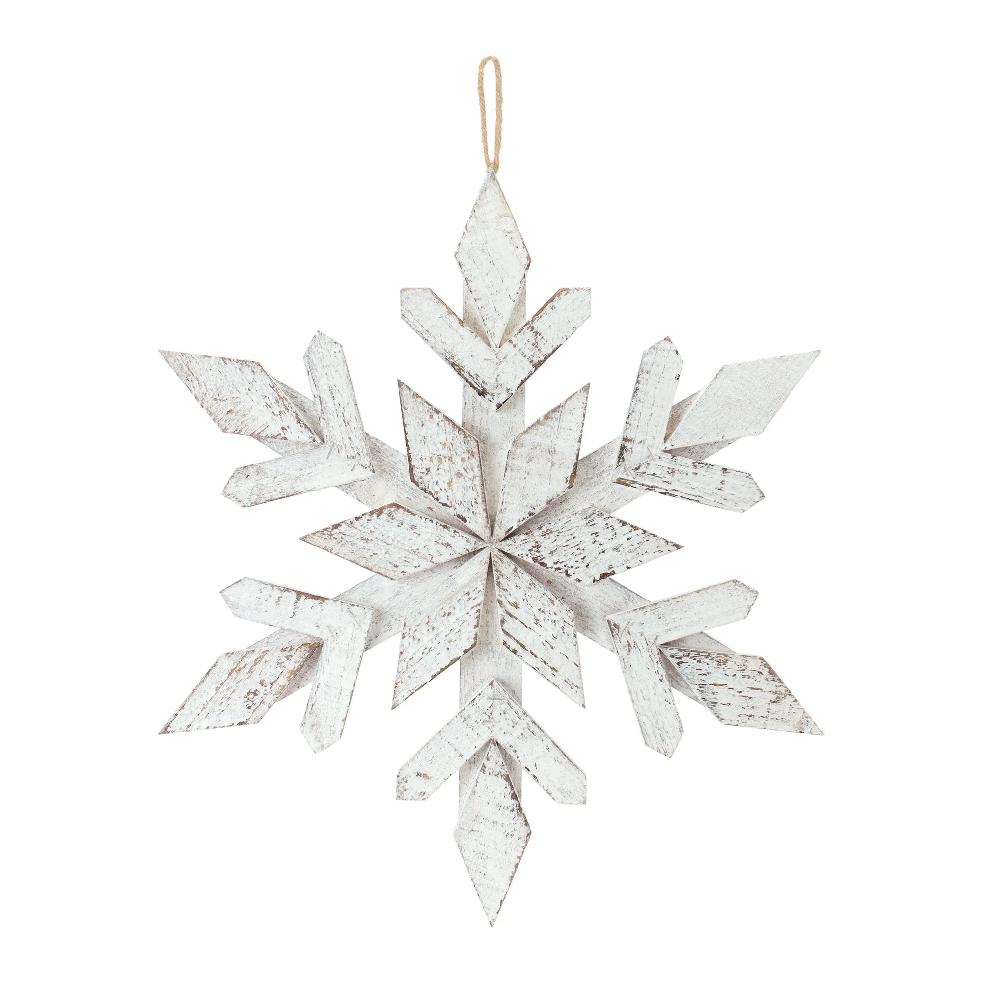 17.5" Winter Snowflake Wood Ornament