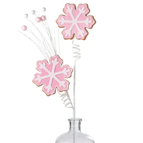 28" Snowflake Cookie Spray: Pink