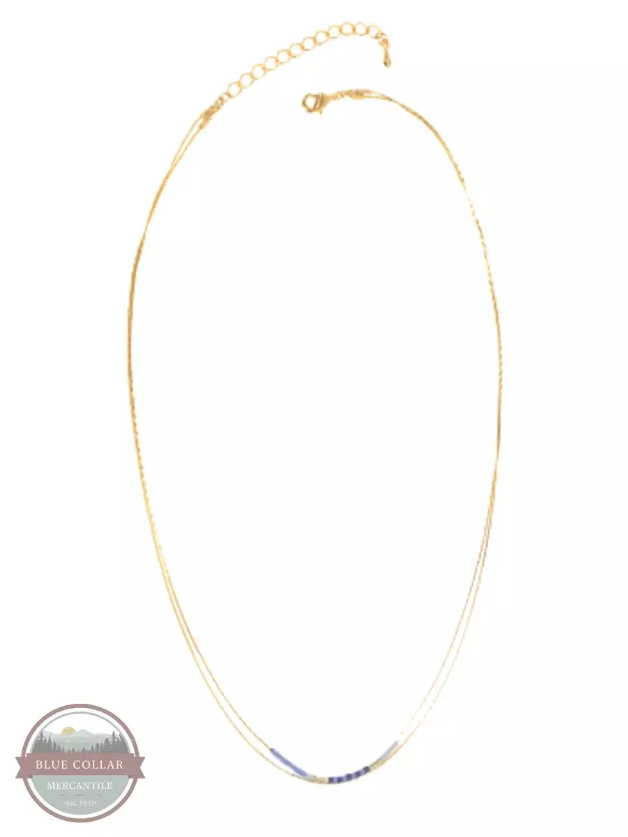 341-06 Two Row Chain with Beads Necklace