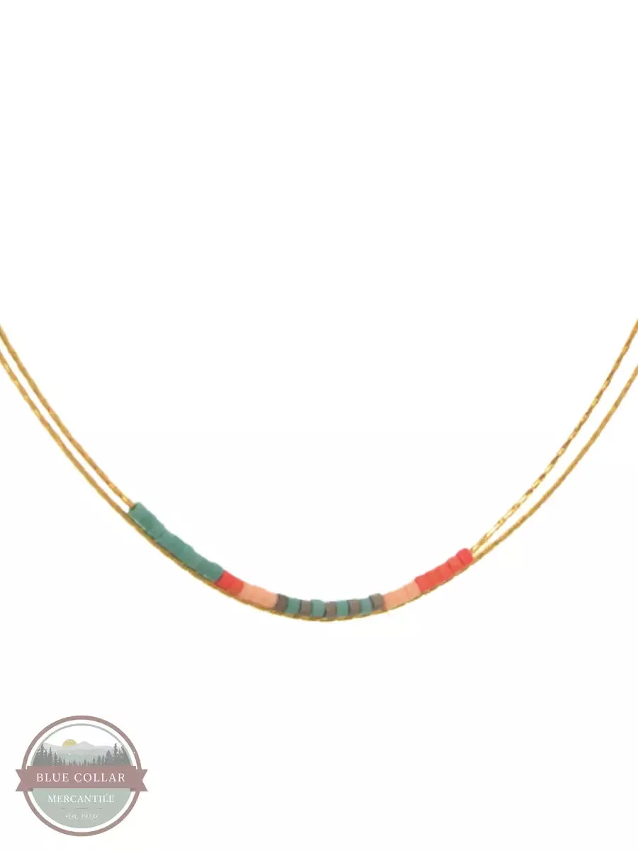 341-06 Two Row Chain with Beads Necklace
