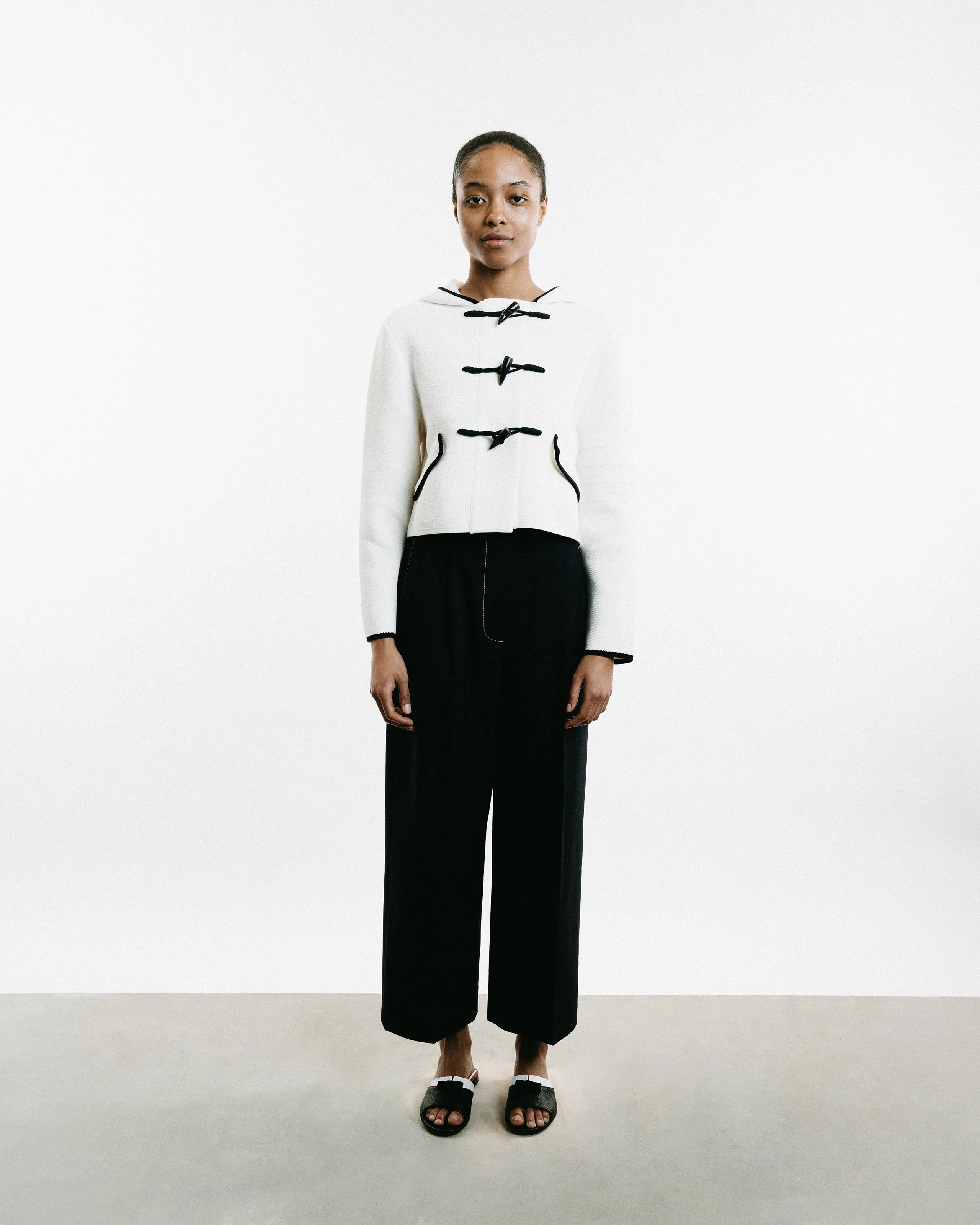 4-Bar Cropped Duffle Jacket