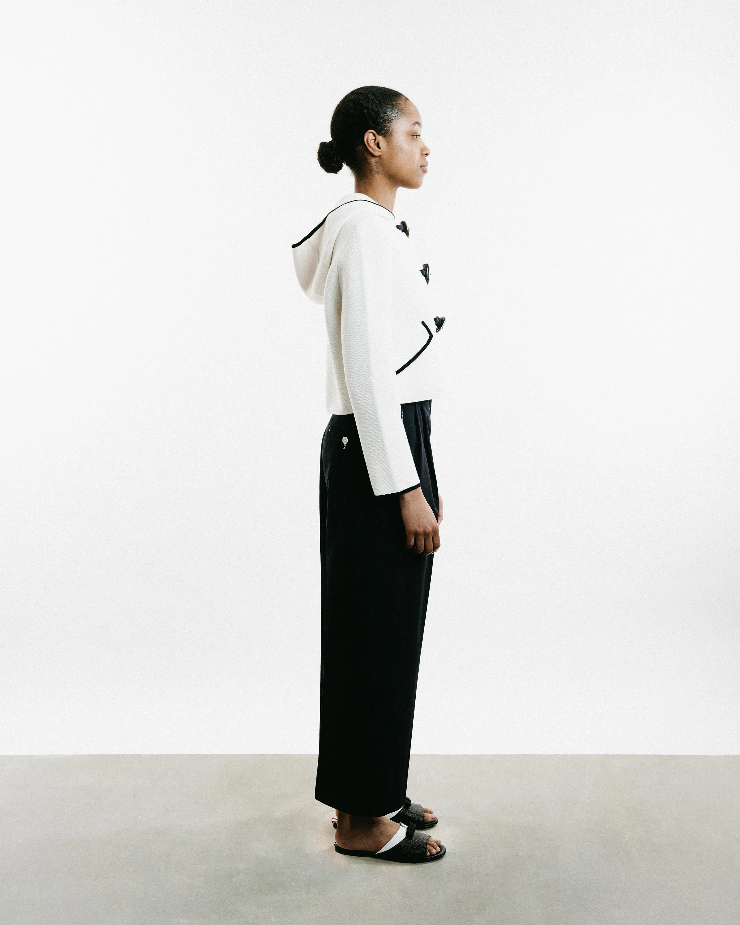 4-Bar Cropped Duffle Jacket