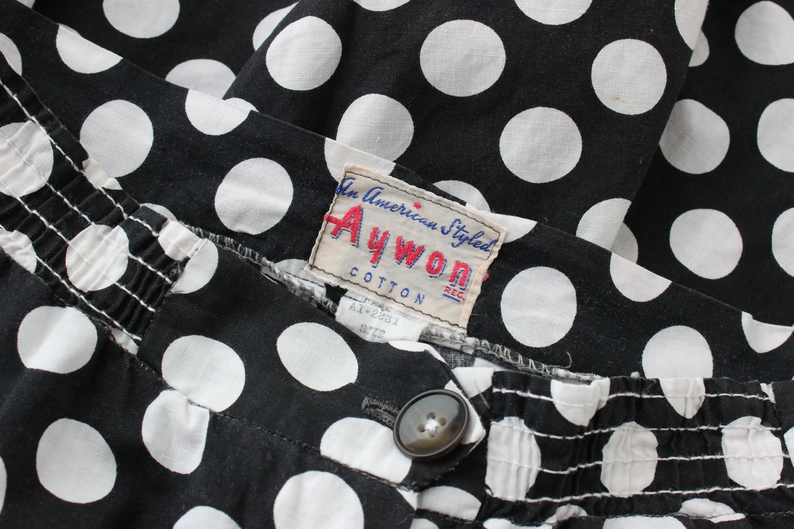 50s Vintage Cotton Polka Dot Skirt