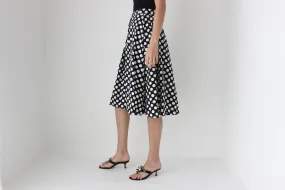 50s Vintage Cotton Polka Dot Skirt