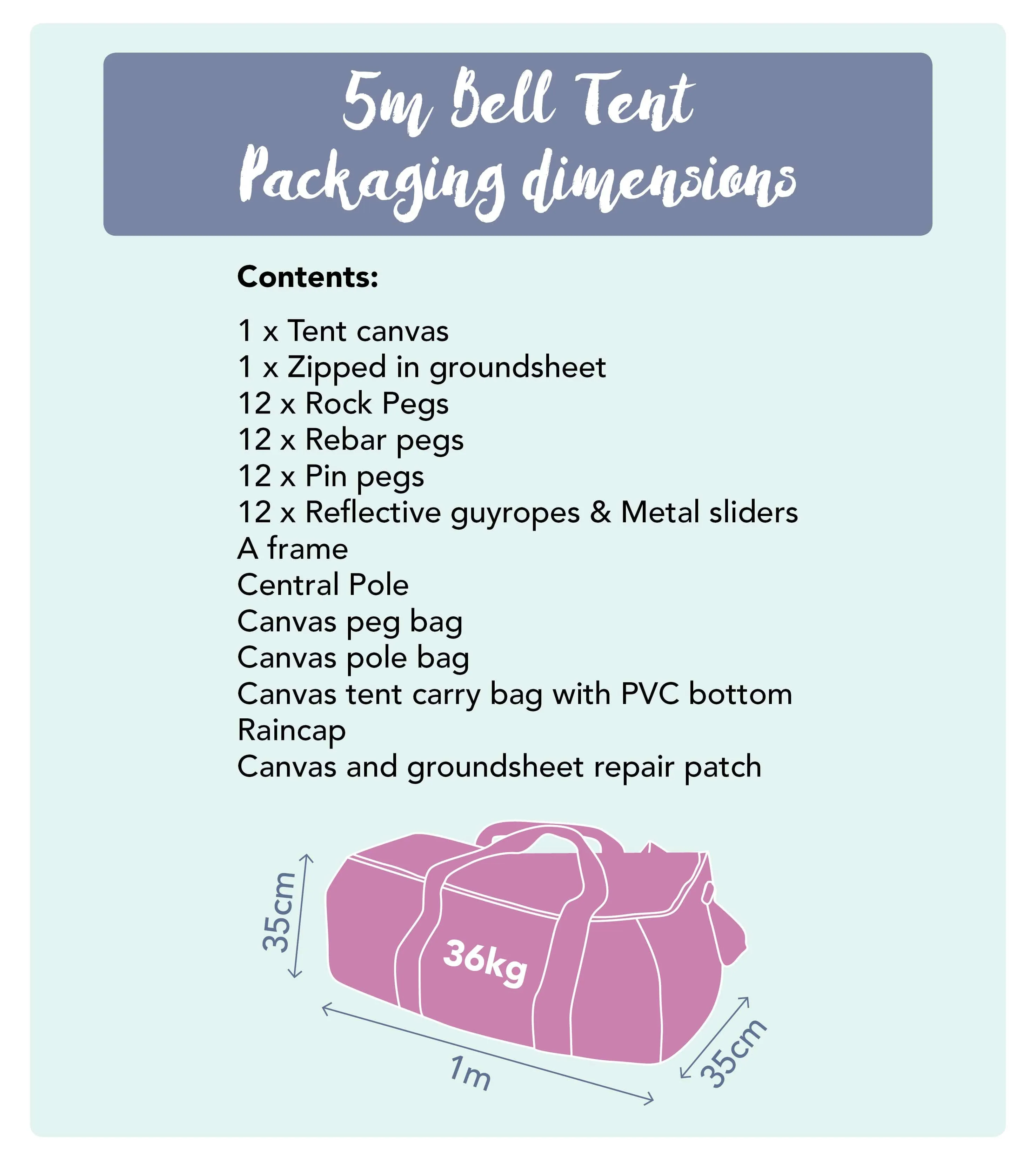 5m Bell Tent 285gsm 100% Natural Canvas | StoveMate