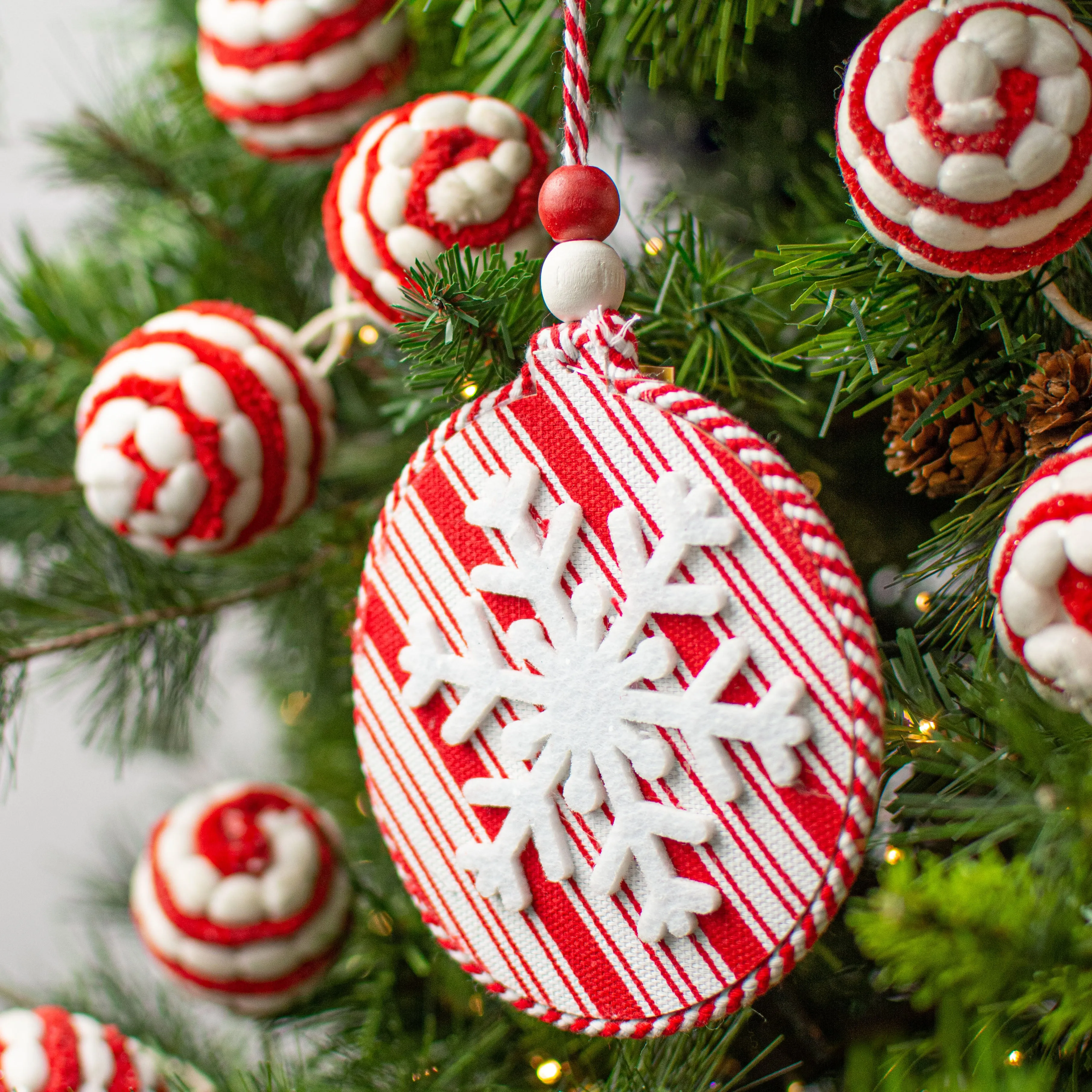 5" Peppermint Snowflake Ornament