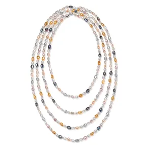 68-inch Length Multicolor Keshi Pearl Long Necklace