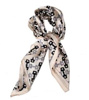 70cm x 70cm Square Scarf Cream Black monogram Scarf Thin Silky Womens Summer Spring