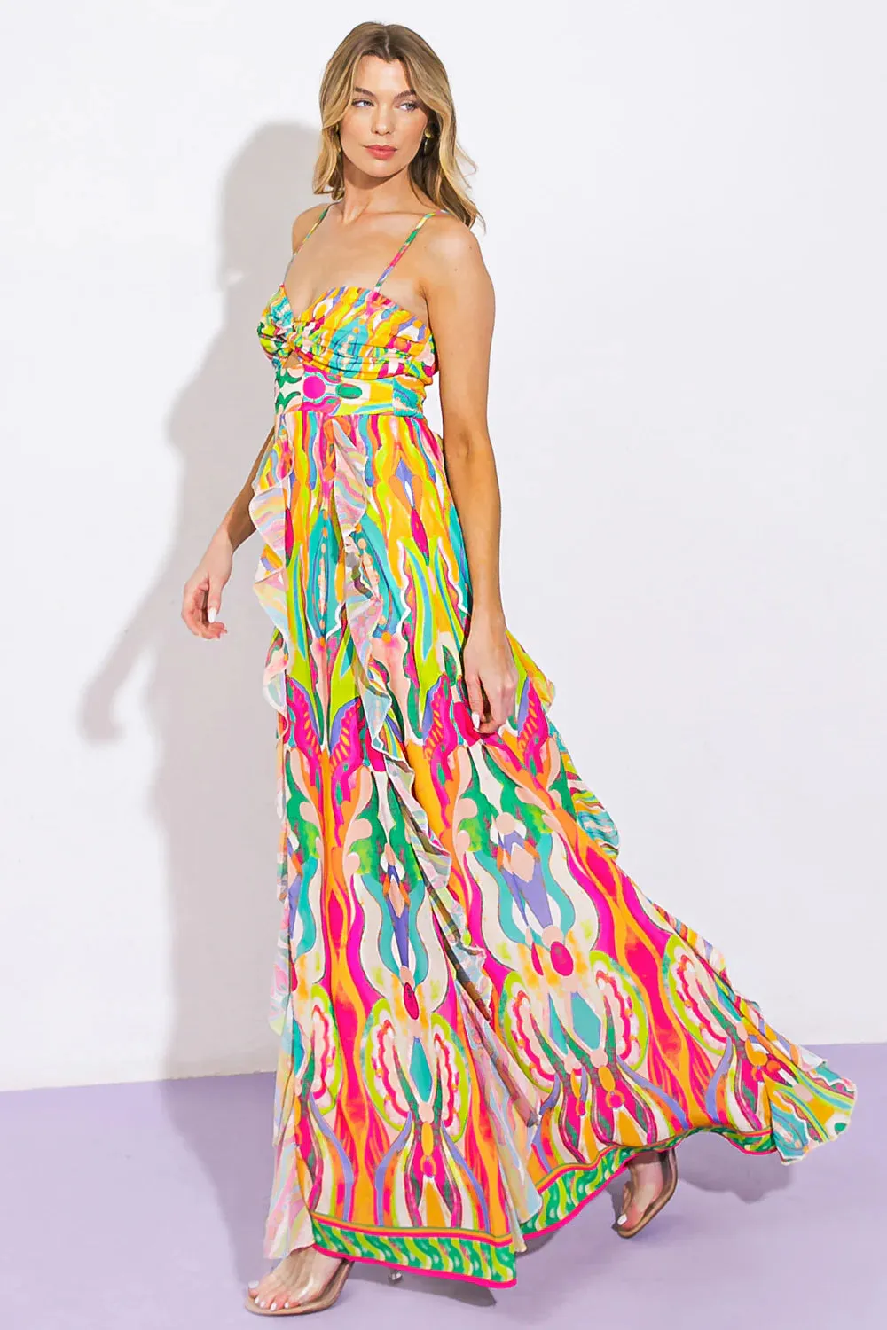 A printed woven maxi dress