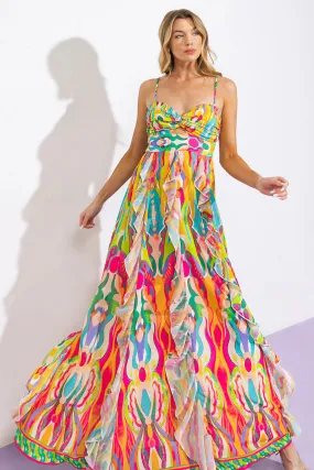 A printed woven maxi dress