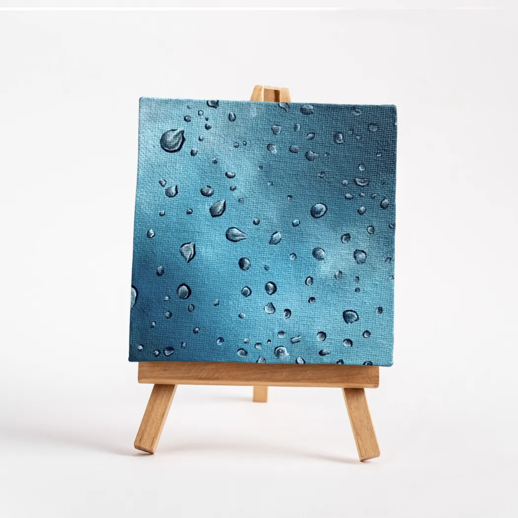 Adorable Desk Decor - Original Mini Canvas Painting - Droplets