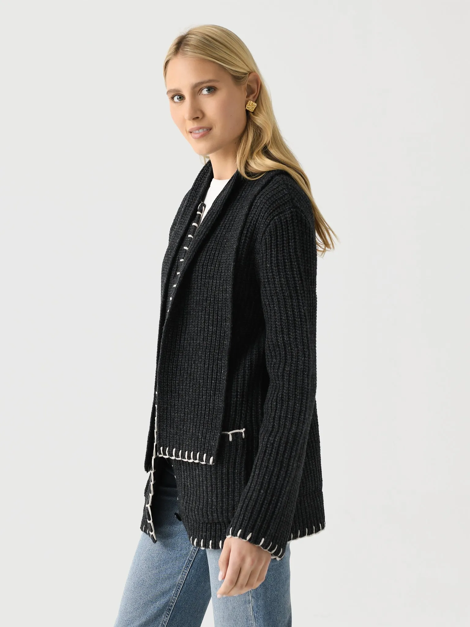 Alex Mill Women's Marylebone Sweater Jacket with Matching Scarf
