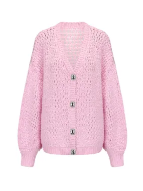 Alexis Cardigan   Scarf Set (Pink)