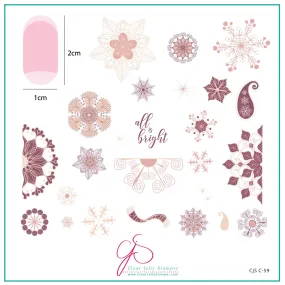 All Is Bright (CjSC-59) Steel Nail Art Stamping Plate