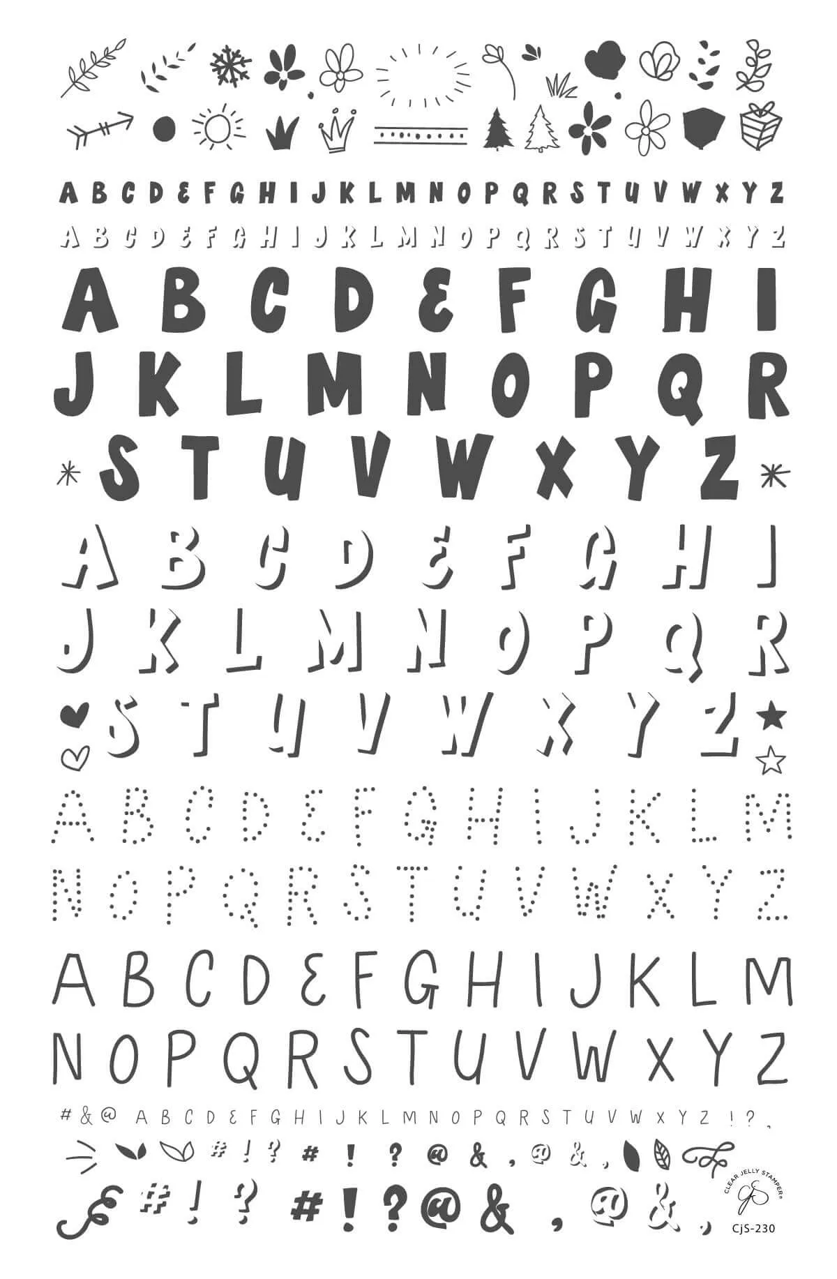 Alphabet - Party (CjS-230) Steel Nail Art Layered Stamping Plate