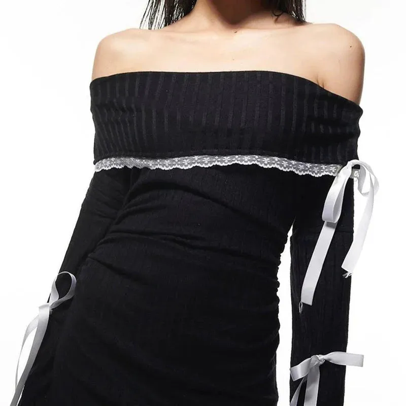 Amozae-Christmas Outfits New Year's Eve Dress Night Out Club Dresses cute winter outfits Natalie Off Shoulder Mini Dress
