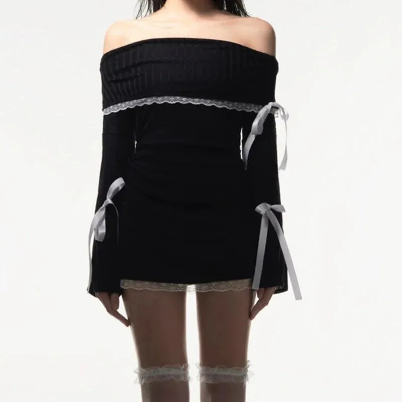 Amozae-Christmas Outfits New Year's Eve Dress Night Out Club Dresses cute winter outfits Natalie Off Shoulder Mini Dress