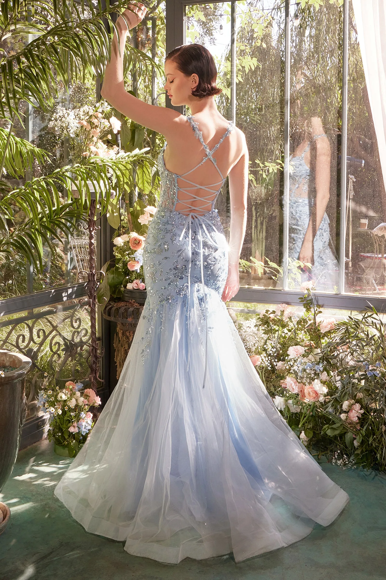 ANDREA & LEO A1429 Sequin Lace Applique Mermaid Gown