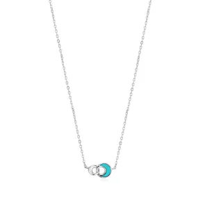 ANIA HAIE - Silver Tidal Turquoise Crescent Link Necklace