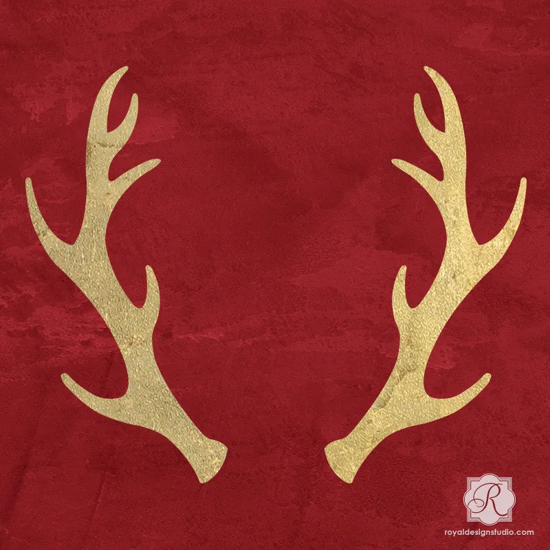 Antlers Christmas Stencil