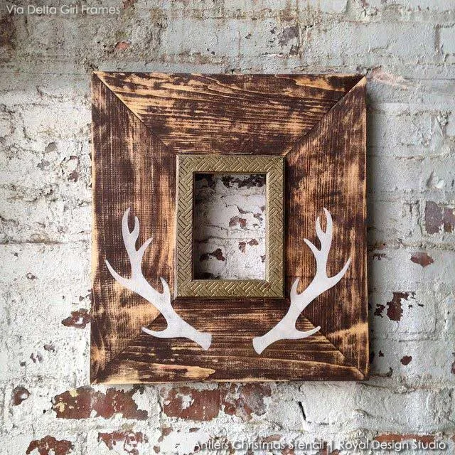 Antlers Christmas Stencil