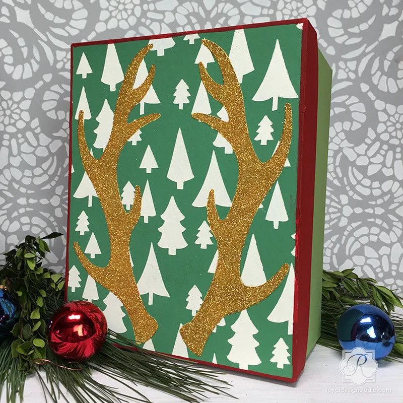 Antlers Christmas Stencil