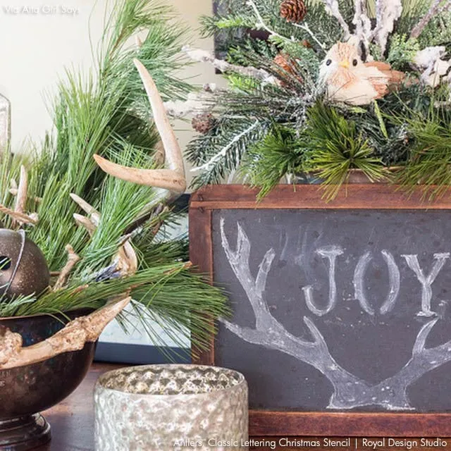 Antlers Christmas Stencil
