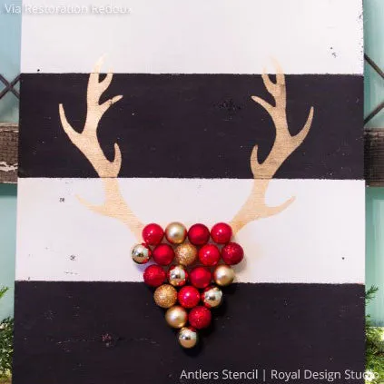 Antlers Christmas Stencil