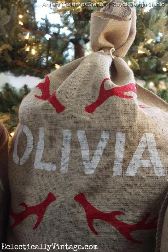 Antlers Christmas Stencil
