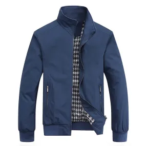 Autumn Winter Casual Solid Fashion Slim Bomber Jacket Men Overcoat