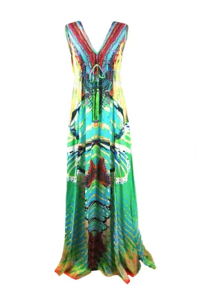 Avatar Purple Green Long Dress