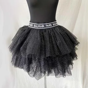 Balmain Glitter Tulle Mini Skirt (Kids 16A)