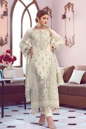 Beautiful organza embroidered dress in white color # P2334