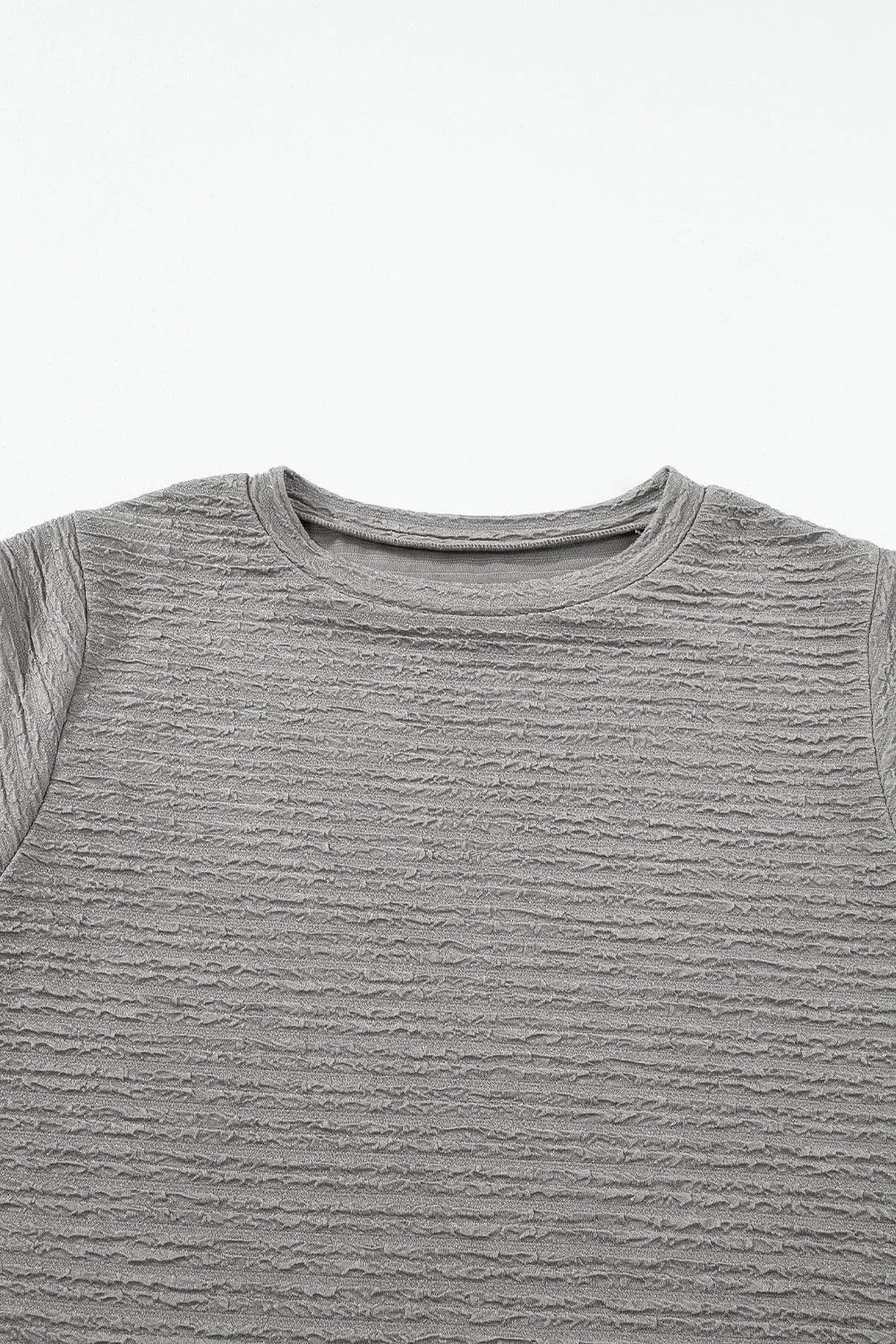 Beige Casual Solid Color Textured Sleeveless Shirt