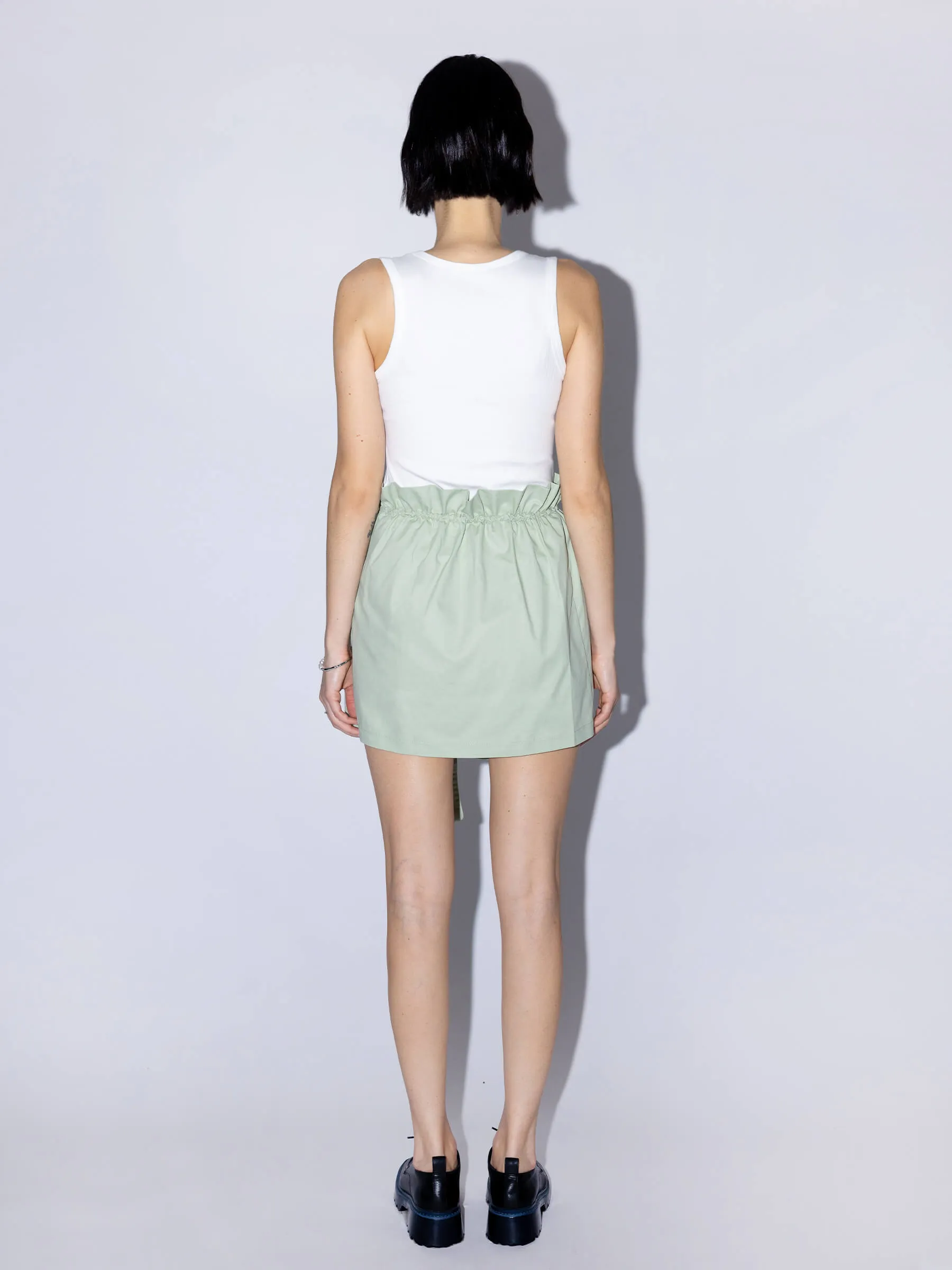 Belted Layered Wrap Cotton Skirt