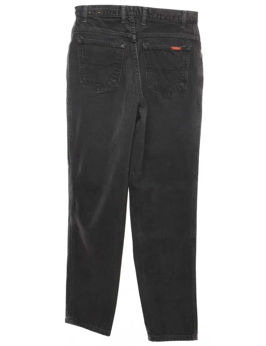 Black Tapered Mid-Rise Jeans - W30 L29