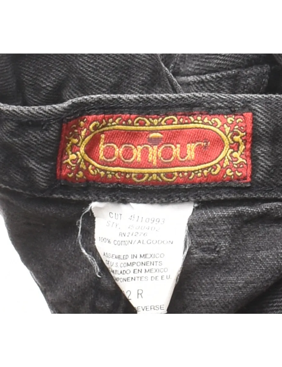 Black Tapered Mid-Rise Jeans - W30 L29