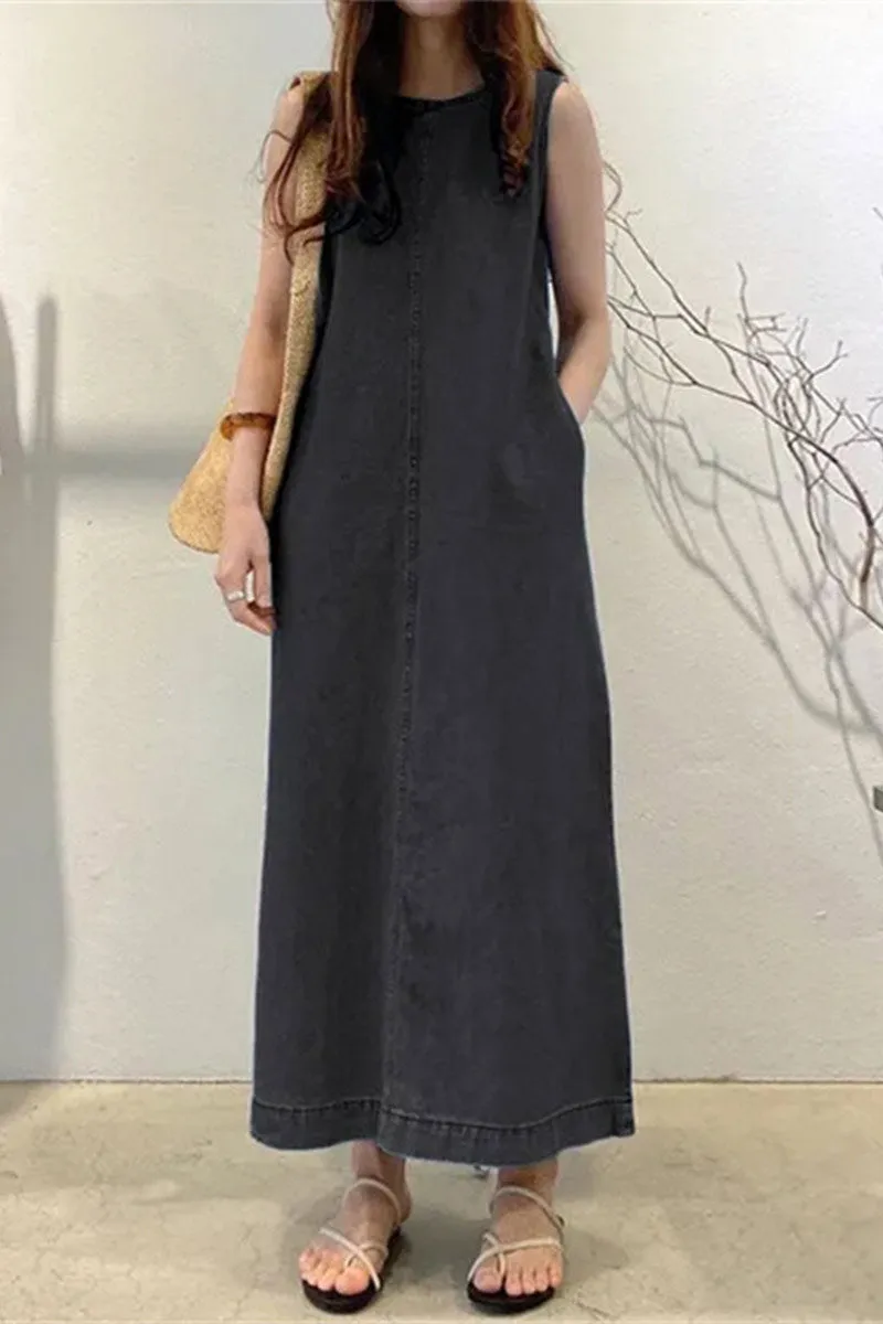 BNF4205 A-Line Loose Maxi Dress