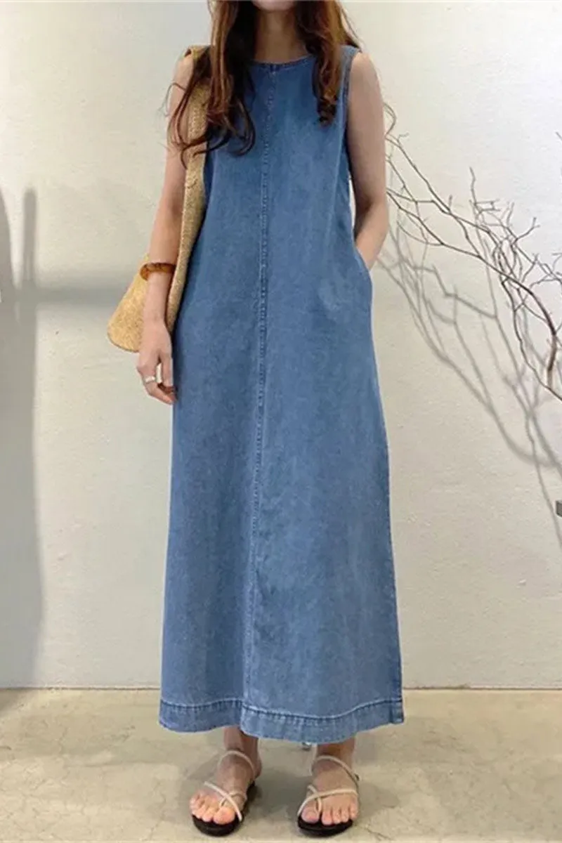 BNF4205 A-Line Loose Maxi Dress