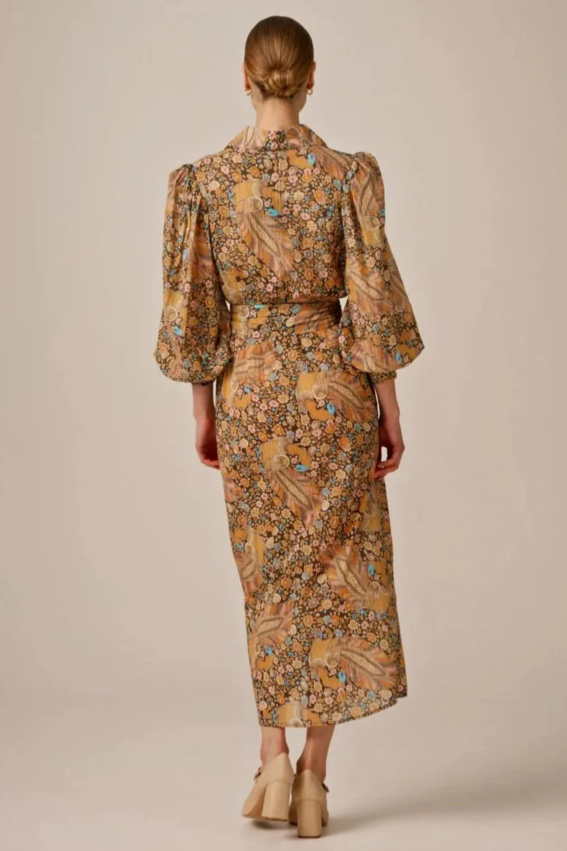 Bohemian Shirt Dress in Feathers