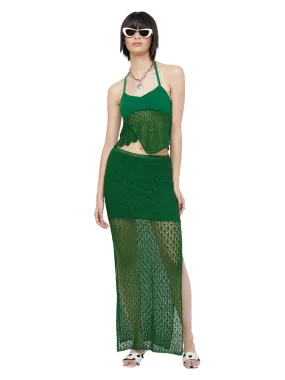 Breeze Halter Crop Top (Pine Green)