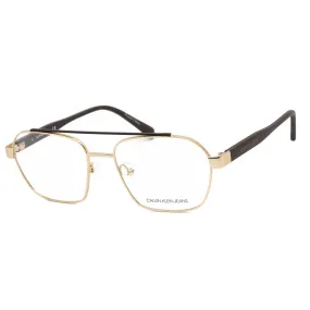 Calvin Klein Jeans Unisex Eyeglasses - Gold/Brown Aviator Metal Frame | CKJ19301 717