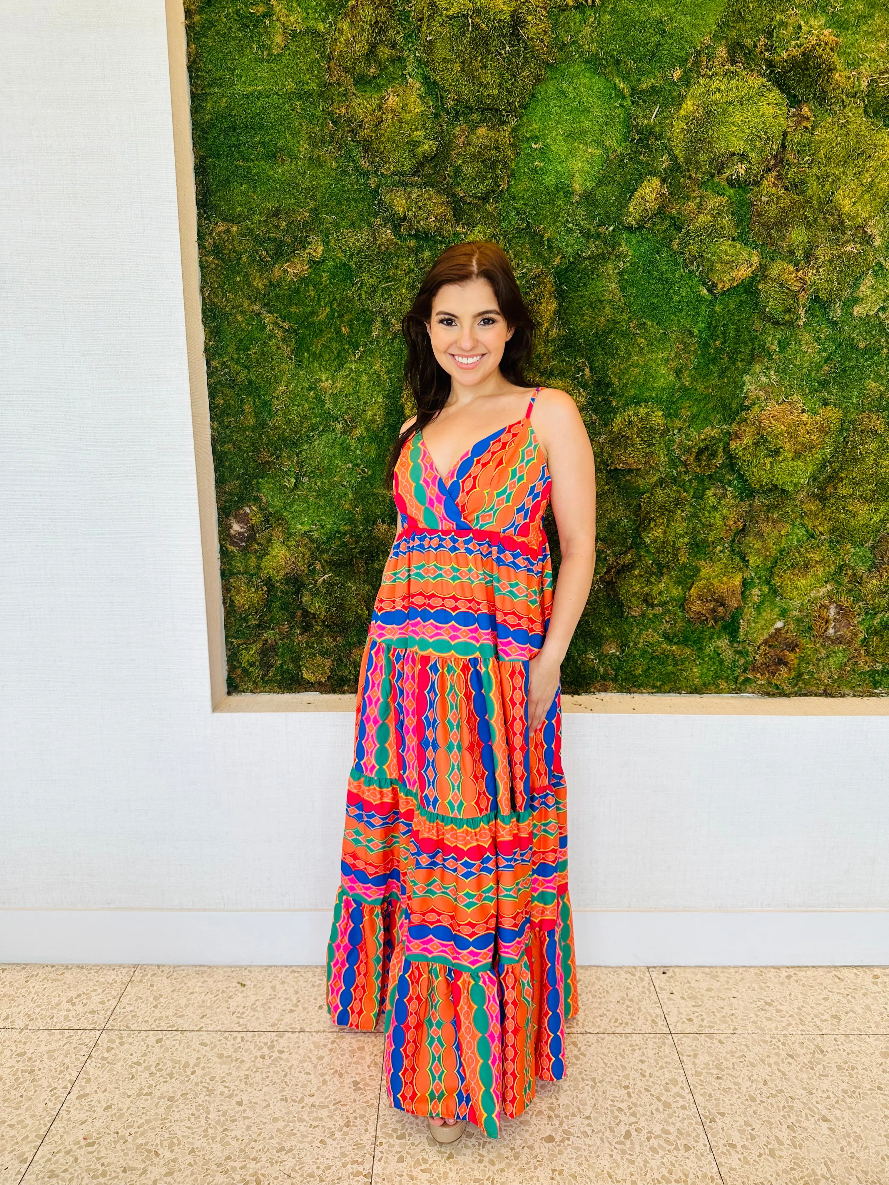 Camila tribal chevron colorful print maxi