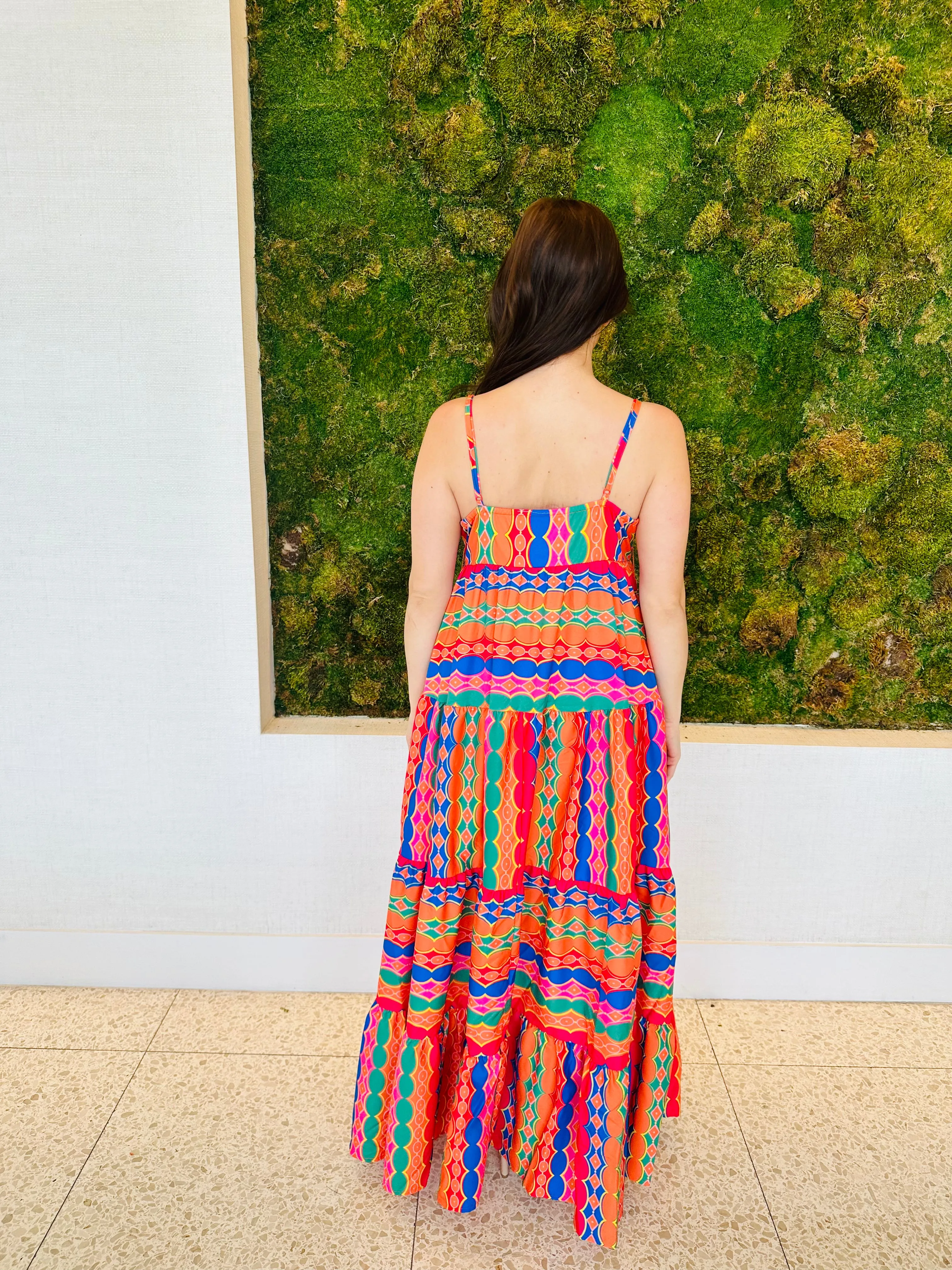 Camila tribal chevron colorful print maxi