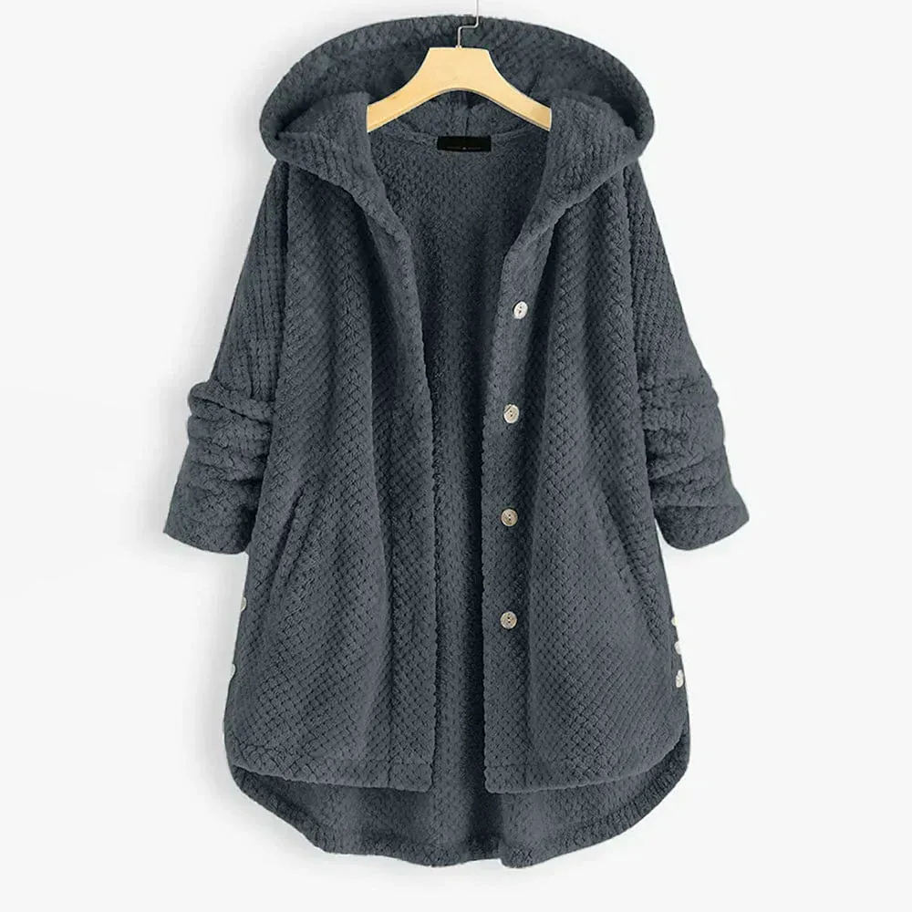 Cecily | Hooded Ribbed Coat