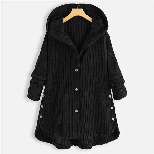 Cecily | Hooded Ribbed Coat
