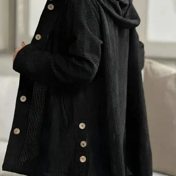 Cecily | Hooded Ribbed Coat