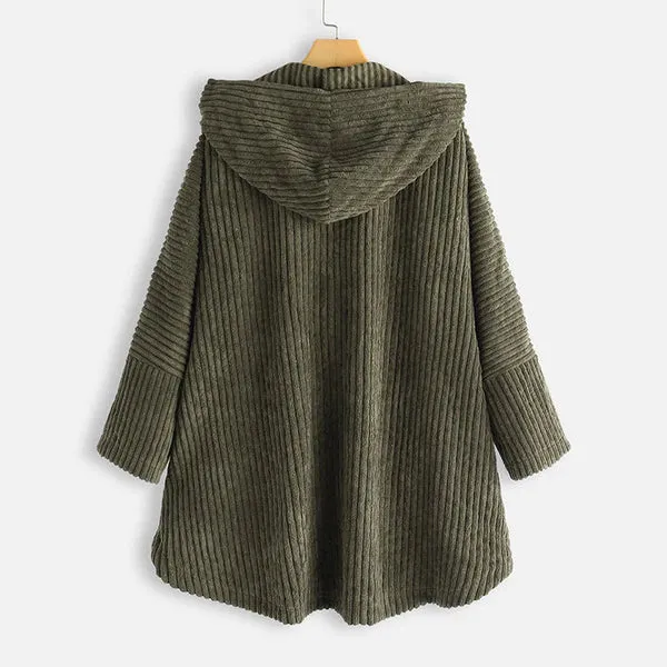 Cecily | Hooded Ribbed Coat